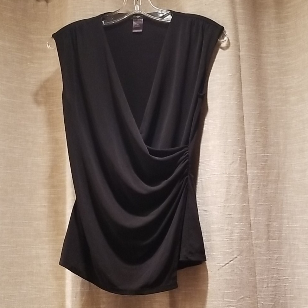 Wrap front sleeveless top size petite small